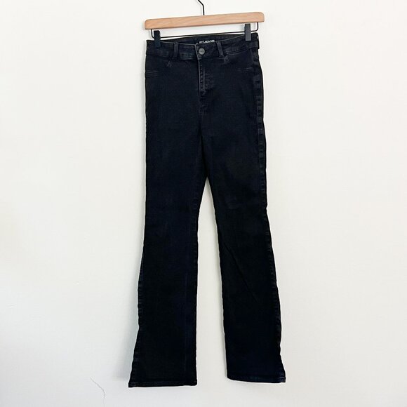 FITJEANS // VIntage Wash Black Flare Waist Gap Proof Jeans M - Picture 1 of 4
